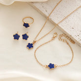 Conjunto de flor luxo, pulseira, colar, anel para mulheres