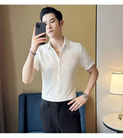 Camisa Masculina Coreana de Verão – Estilo Casual e Elegante