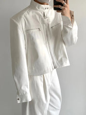 Jaqueta cortada moda coreana