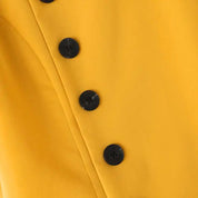 Vestido de Festa Vintage Colete Cintura A-line , com Botão Plissado