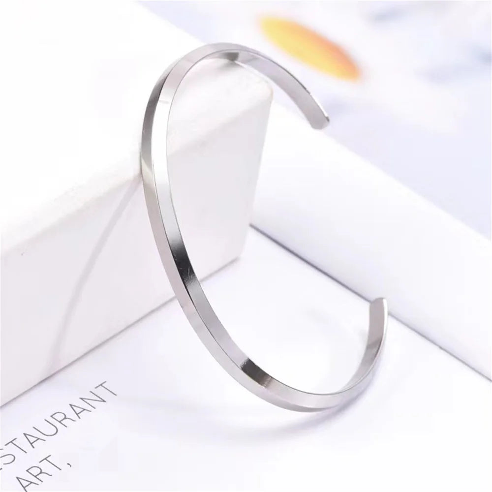 Pulseira masculina de aço inoxidável, cor prata
