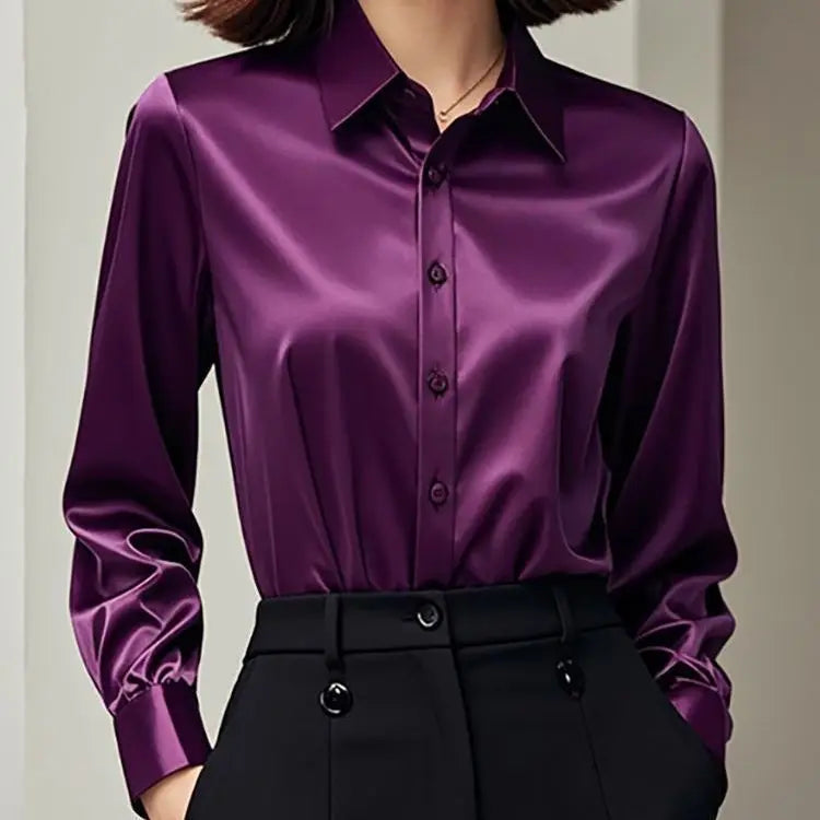 Camisas de seda mulheres coreanas moda Y2k