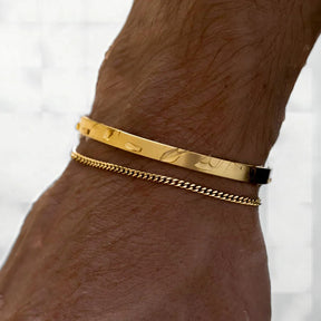 Pulseiras empilháveis para homens, conjuntos de pulseiras banhadas