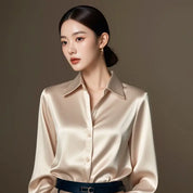 Camisas de seda mulheres coreanas moda Y2k