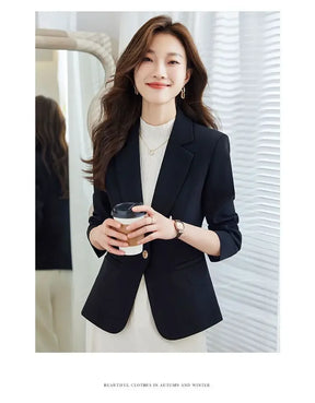 Jaqueta de terno feminina cor caramelo casual