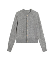 Cardigan Vintage Feminino Tricotado com Botões - Look Elegância de Outono