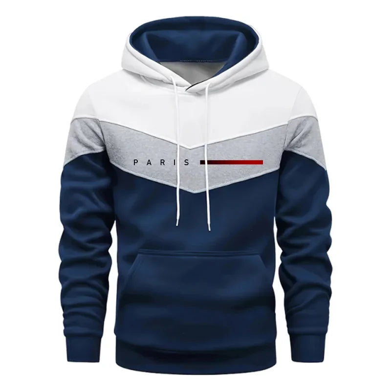 Conjunto de Moletom Masculino Paris Fashion: Moletom com Capuz e Calça Jogger para o Dia a Dia, Esportivo, Tendência Urbana, Agasalho Quente