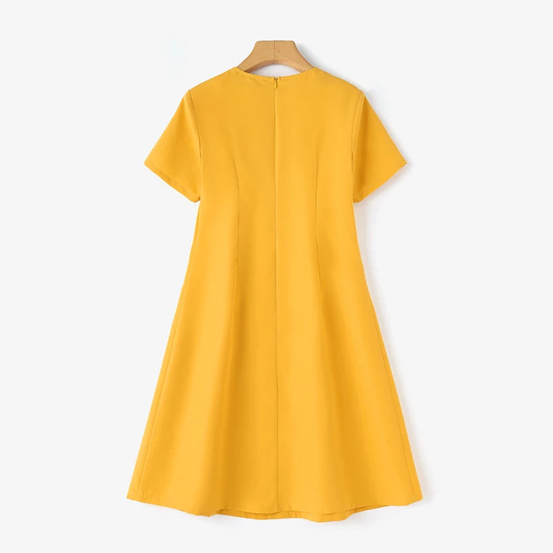 Vestido de Festa Vintage Colete Cintura A-line , com Botão Plissado