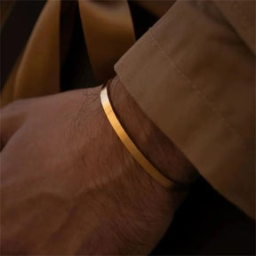 Pulseira masculina de aço inoxidável, cor prata