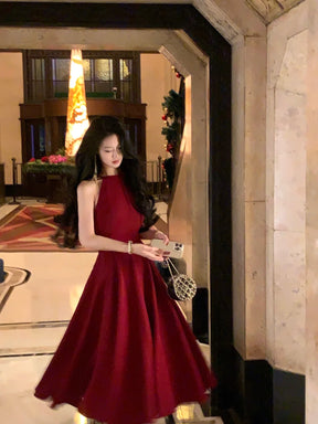Vestidos midi vintage sem mangas para mulheres