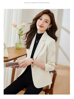 Jaqueta de terno feminina cor caramelo casual