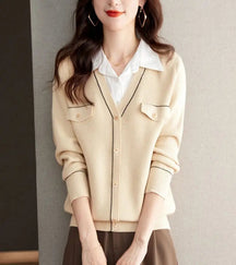 SUÉTER DE MALHA COM GOLA VIRADA - LOOK “DOCE ESSÊNCIA”