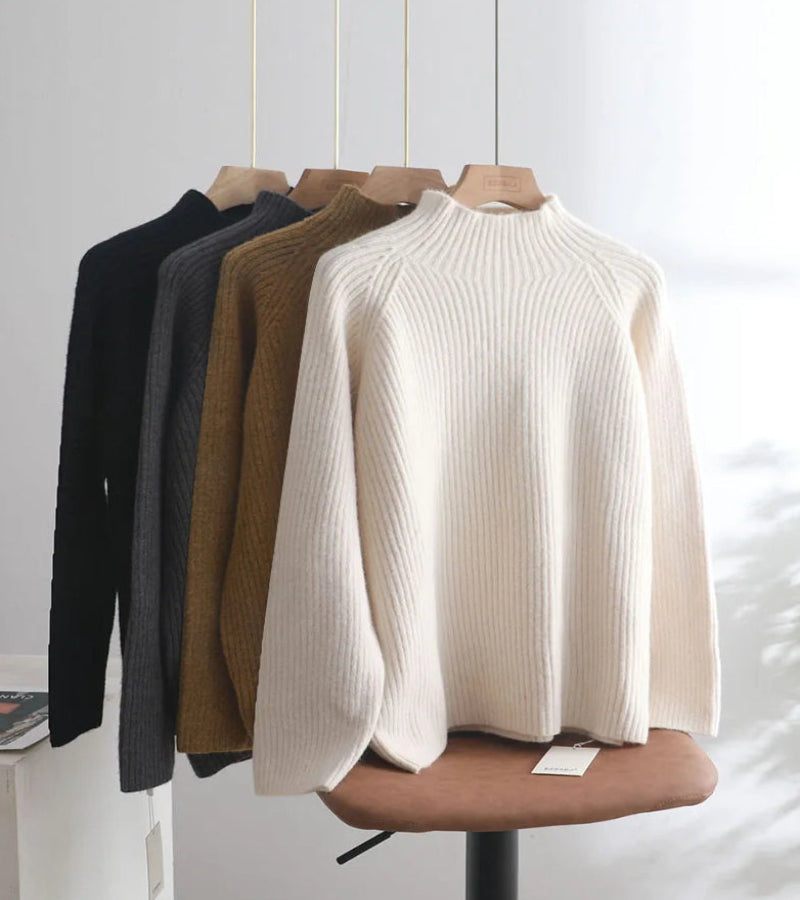 Suéter Gola Alta Feminino Casual - Inverno Elegante