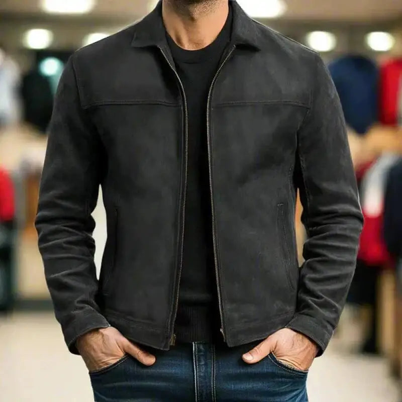 Jaqueta Masculina de Couro Sintético para Primavera e Outono, Moda com Zíperes, Gola Reversível, Estilo Motoqueiro, Casacos de Motocicleta Estilo Coreano