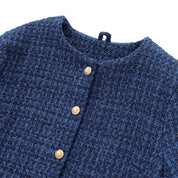 TRAF Women Fashion Autumn New Casual Jacket Round Neck Long Sleeved Single-breasted Pocket Short Coats Chic Ladies Tops Mujer