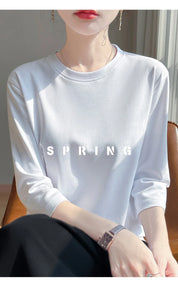 Blusa Básica em Algodão Mercerizado com Manga Cropped  "Primavera de Seul"
