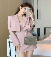 Conjunto de duas peças blazer casaco + vestido