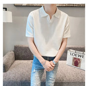 Camisa Polo Casual Listrada Manga Curta