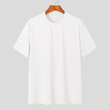 Camiseta de Luxo Leve Lazer Pescoço Drapeado Cor Sólida Solto Camisa Básica