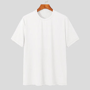Camiseta de Luxo Leve Lazer Pescoço Drapeado Cor Sólida Solto Camisa Básica