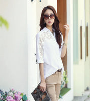 Camisa de botões Doce Elegância Coreana