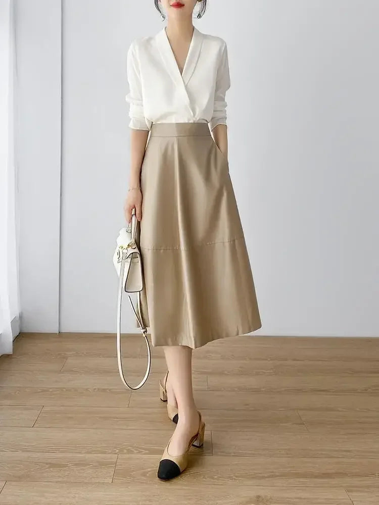 Blusa elegante em seda cetim