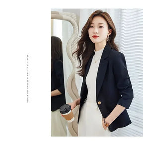 Jaqueta de terno feminina cor caramelo casual