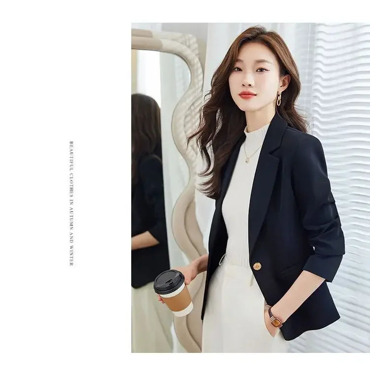 Jaqueta de terno feminina cor caramelo casual