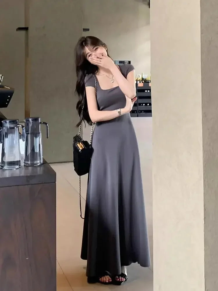 Vestido Longo, Manga Curta