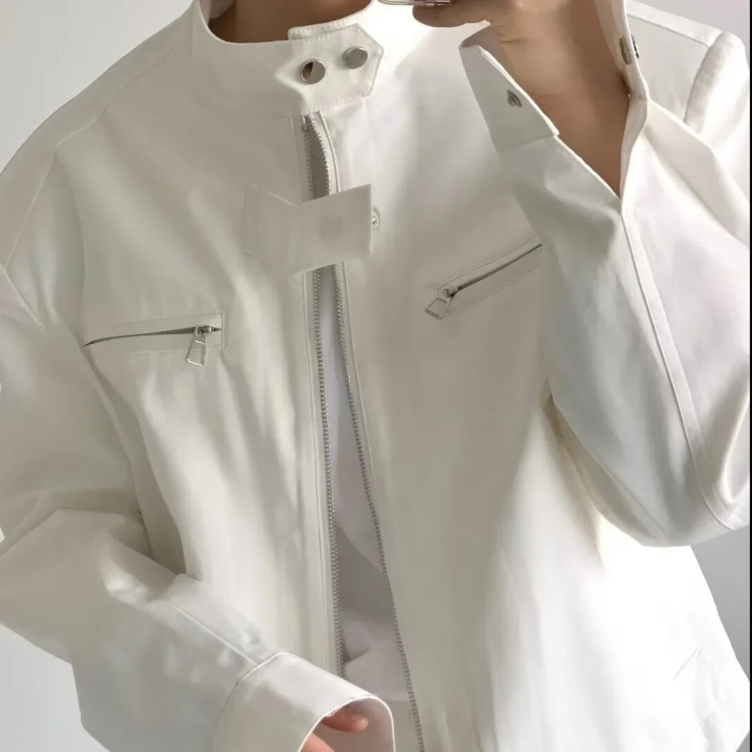 Jaqueta cortada moda coreana