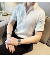 Camisa Masculina Coreana de Verão – Estilo Casual e Elegante