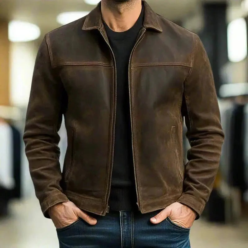 Jaqueta Masculina de Couro Sintético para Primavera e Outono, Moda com Zíperes, Gola Reversível, Estilo Motoqueiro, Casacos de Motocicleta Estilo Coreano