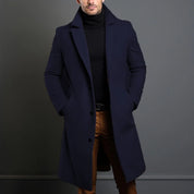 Casacos de inverno masculinos de luxo meados de longo jaquetas de lã quente casual masculino negócios confortável casaco roupas