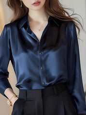 Camisas de seda mulheres coreanas moda Y2k