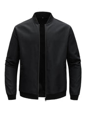 2024 primavera e outono nova gola de beisebol curto solto cor sólida jaqueta masculina negócios casual casaco fino tendência