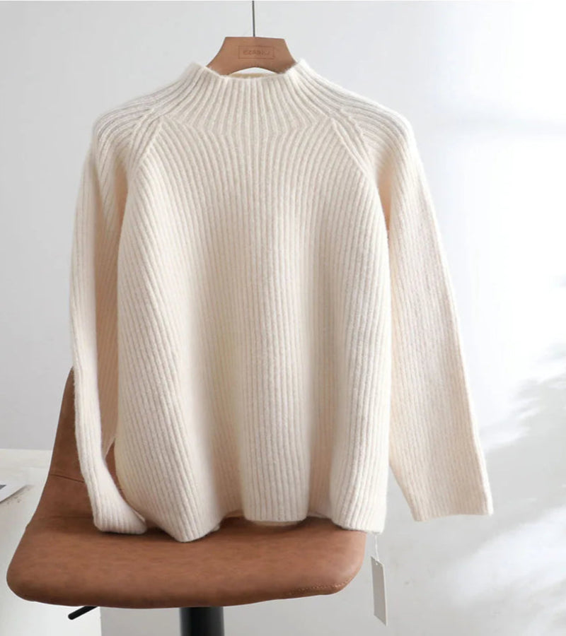 Suéter Gola Alta Feminino Casual - Inverno Elegante