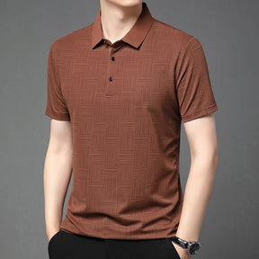 Camisa polo masculina casual de manga curta
