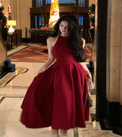 Vestidos midi vintage sem mangas para mulheres