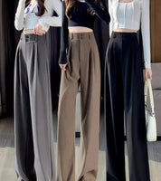 Calça Reta Feminina – Estilo Casual Coreano