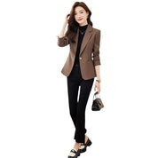 Jaqueta de terno feminina cor caramelo casual