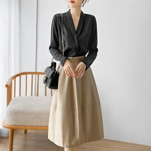 Blusa elegante em seda cetim