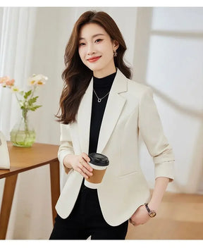 Jaqueta de terno feminina cor caramelo casual