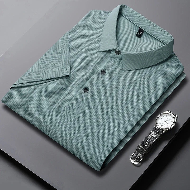 Camisa polo masculina casual de manga curta
