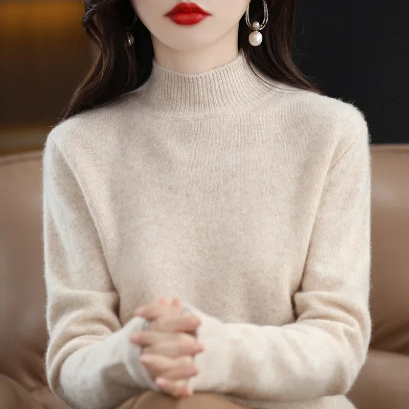 Suéter Gola Média Estilo Coreano Básico -  “Brisa de Inverno”