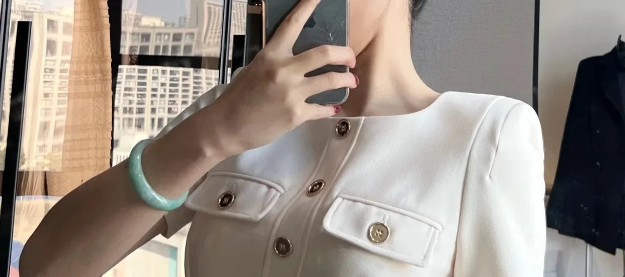 Vestido Branco Elegante Bodycon - Look Seoul Glam
