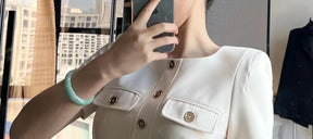 Vestido Branco Elegante Bodycon - Look Seoul Glam