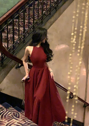 Vestidos midi vintage sem mangas para mulheres