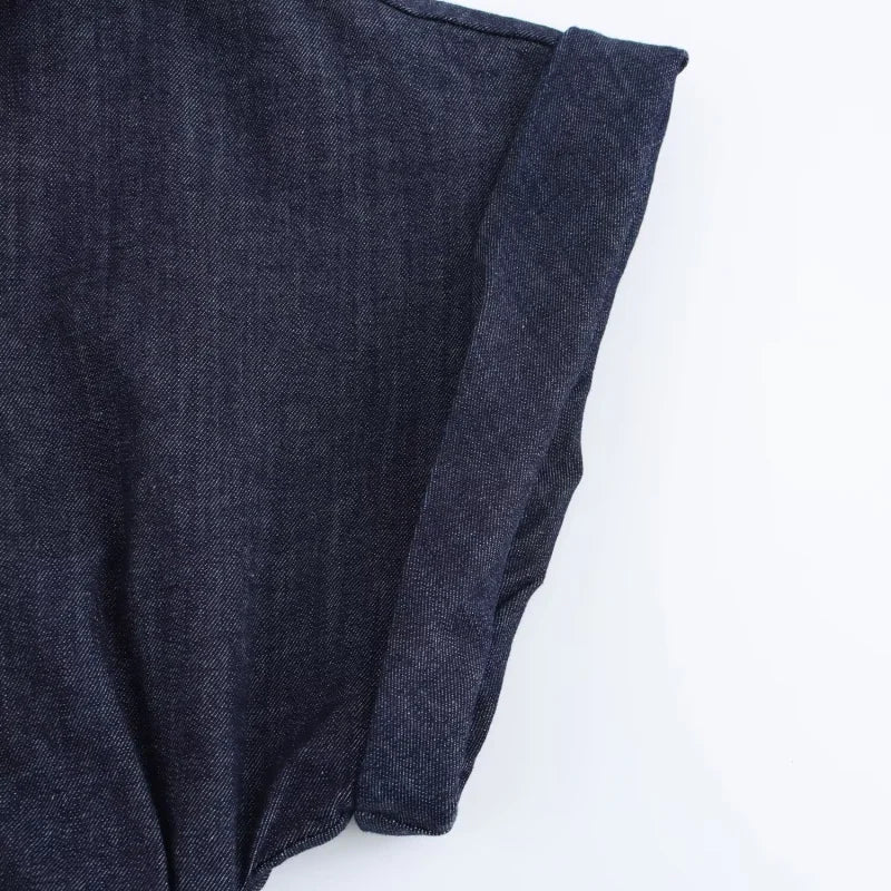 Vestido Jeans Midi Slim com Lapela - Look Seoul Denim Chic