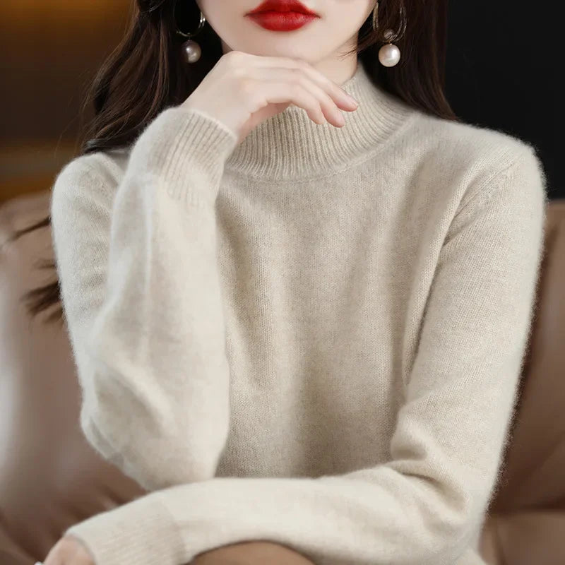 Suéter Gola Média Estilo Coreano Básico -  “Brisa de Inverno”
