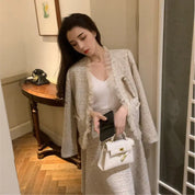 Conjunto de Duas Peças Tweed Estilo Saia
